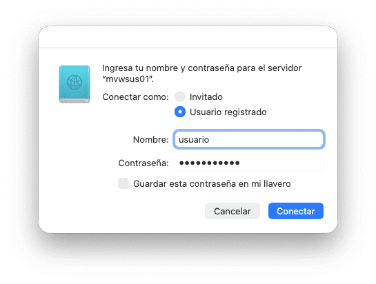 como agregar una unidad de red en mac